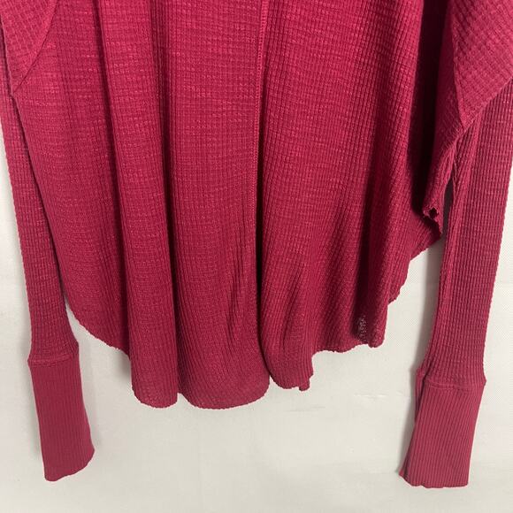 Free People Spring Valley Pullover Knit Lace Burgundy Thermal Top Sweater XXS - Picture 11 of 13